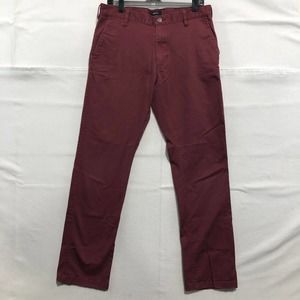 RVCA Week-end Fit Denim Red Jeans Size 32 Zipper Fly